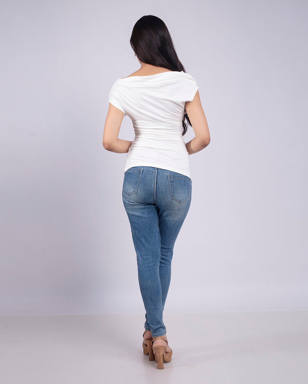 White Drop Shoulder Top